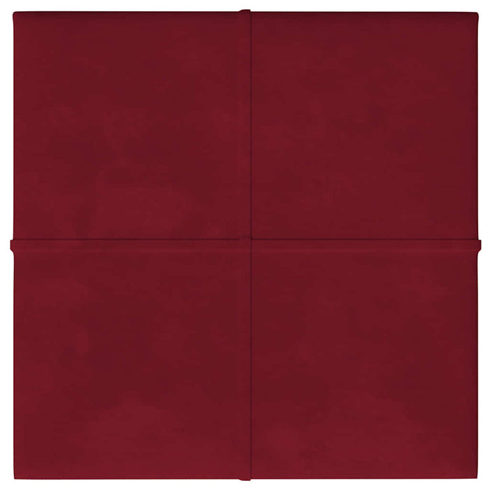 Pannelli Murali 12 pz Rosso Vino 60x15 cm Velluto 1,08 mÂ² cod mxl 23444