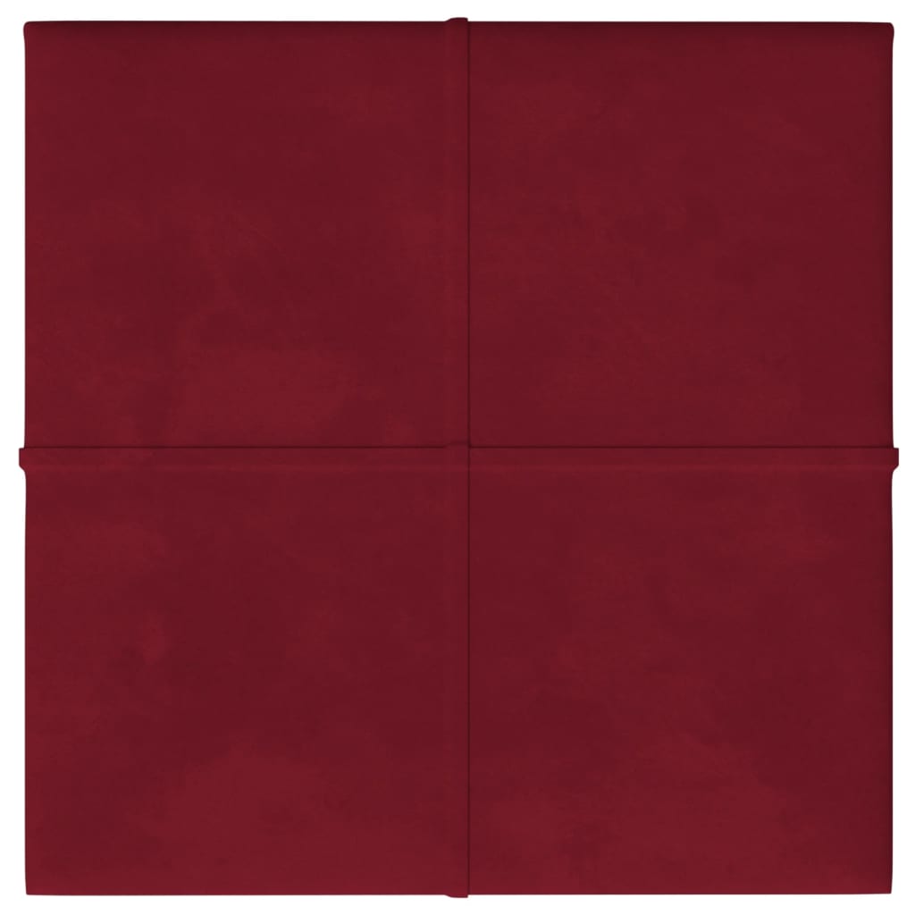 Pannelli Murali 12 pz Rosso Vino 60x15 cm Velluto 1,08 m² 344046
