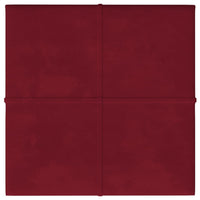Pannelli Murali 12 pz Rosso Vino 60x15 cm Velluto 1,08 m² 344046