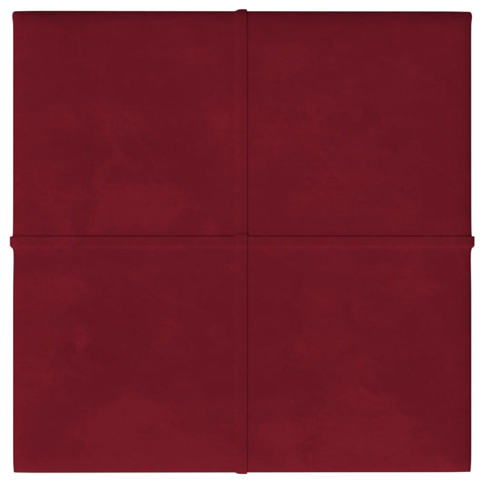 Pannelli Murali 12 pz Rosso Vino 60x15 cm Velluto 1,08 m² 344046