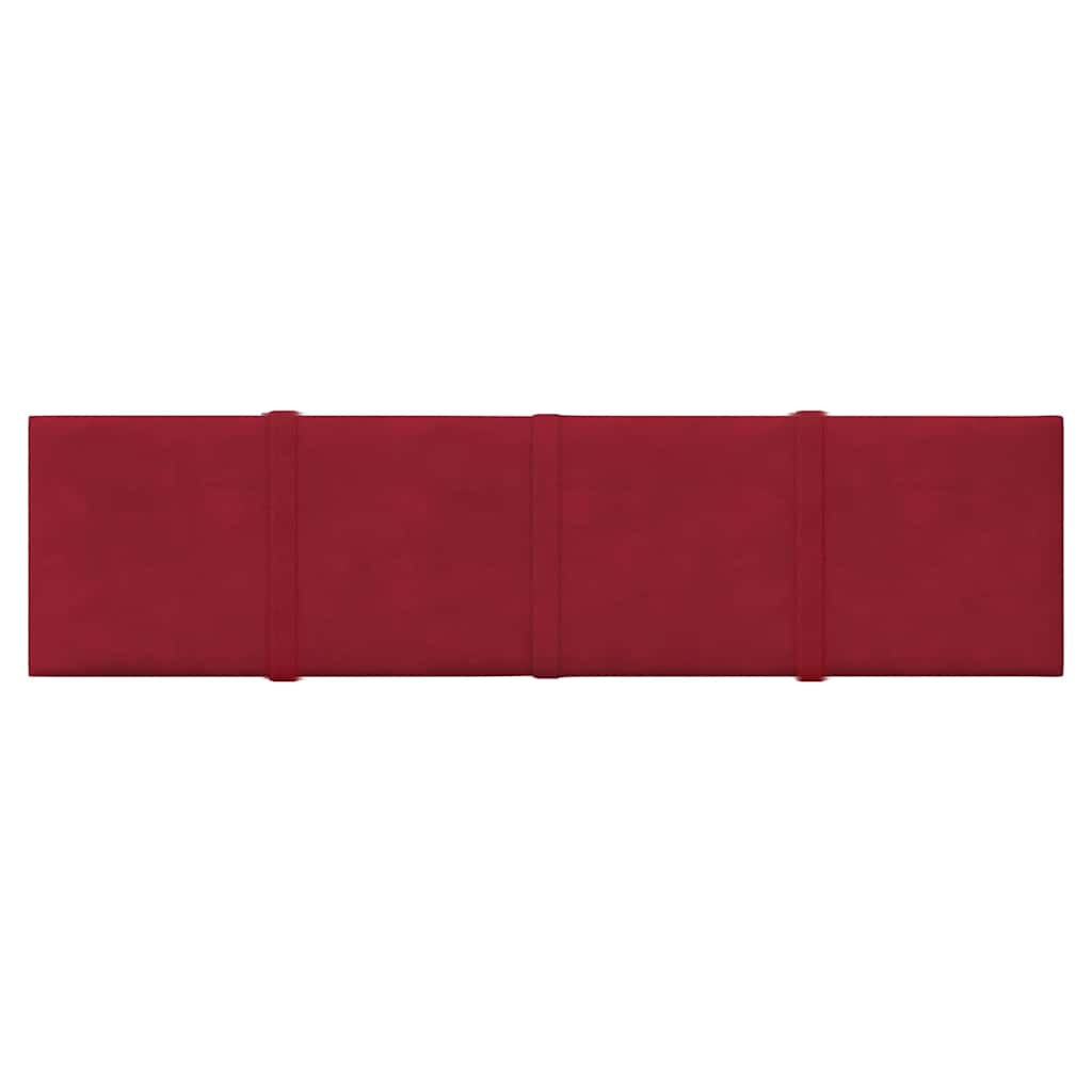 Pannelli Murali 12 pz Rosso Vino 60x15 cm Velluto 1,08 mÂ²