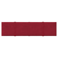 Pannelli Murali 12 pz Rosso Vino 60x15 cm Velluto 1,08 mÂ²