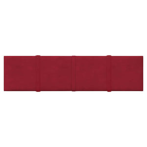 Pannelli Murali 12 pz Rosso Vino 60x15 cm Velluto 1,08 mÂ²