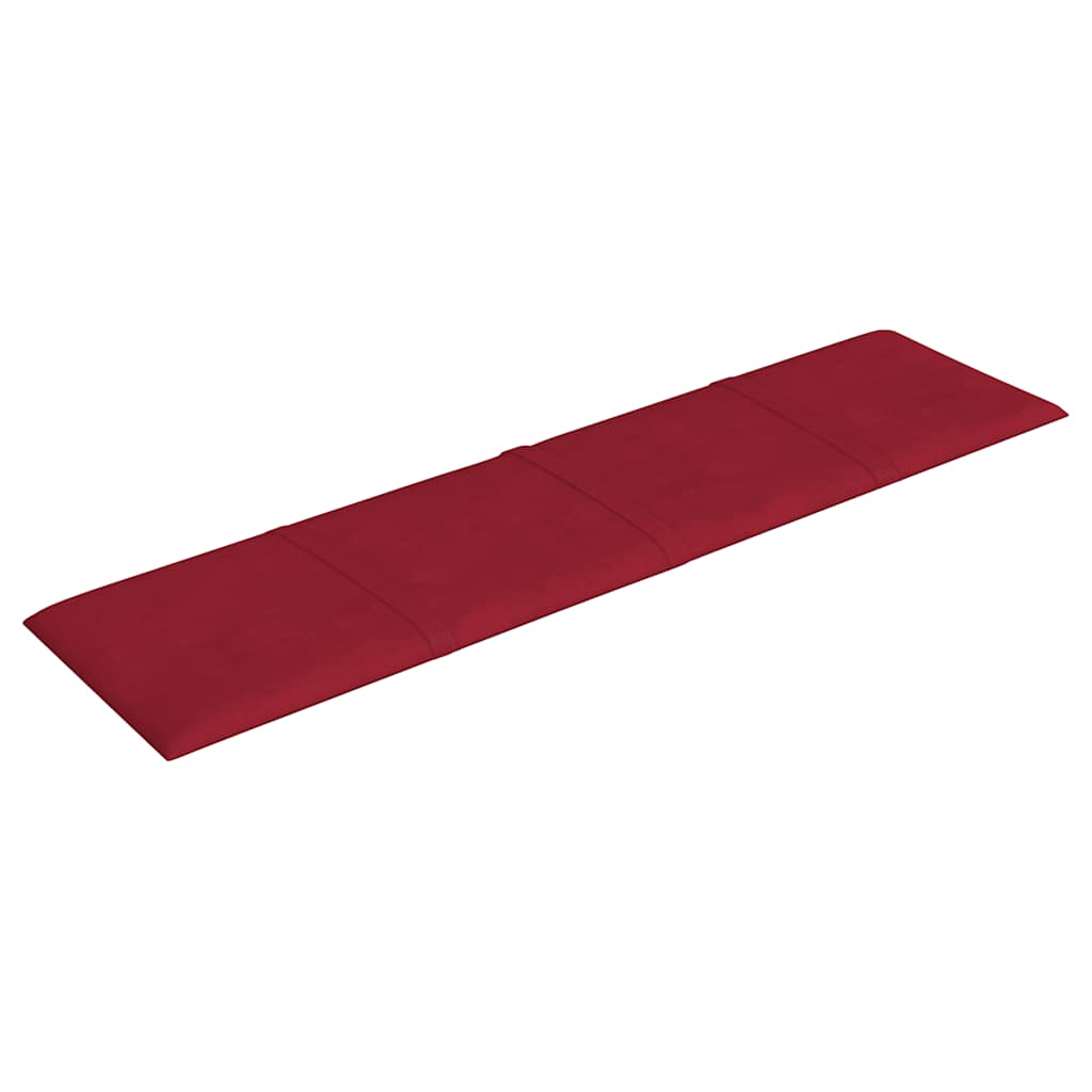 Pannelli Murali 12 pz Rosso Vino 60x15 cm Velluto 1,08 mÂ²