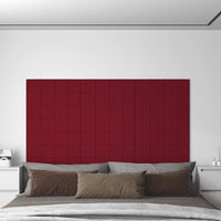 Pannelli Murali 12 pz Rosso Vino 60x15 cm Velluto 1,08 mÂ²