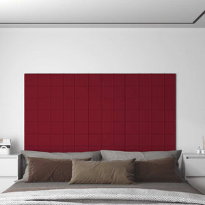 Pannelli Murali 12 pz Rosso Vino 60x15 cm Velluto 1,08 mÂ²