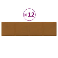 Pannelli Murali 12 pz Marroni 60x15 cm Velluto 1,08 m² 344070