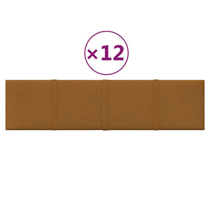 Pannelli Murali 12 pz Marroni 60x15 cm Velluto 1,08 m² 344070
