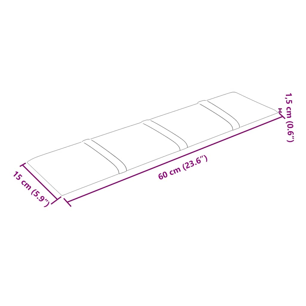 Pannelli Murali 12 pz Marroni 60x15 cm Velluto 1,08 m² 344070