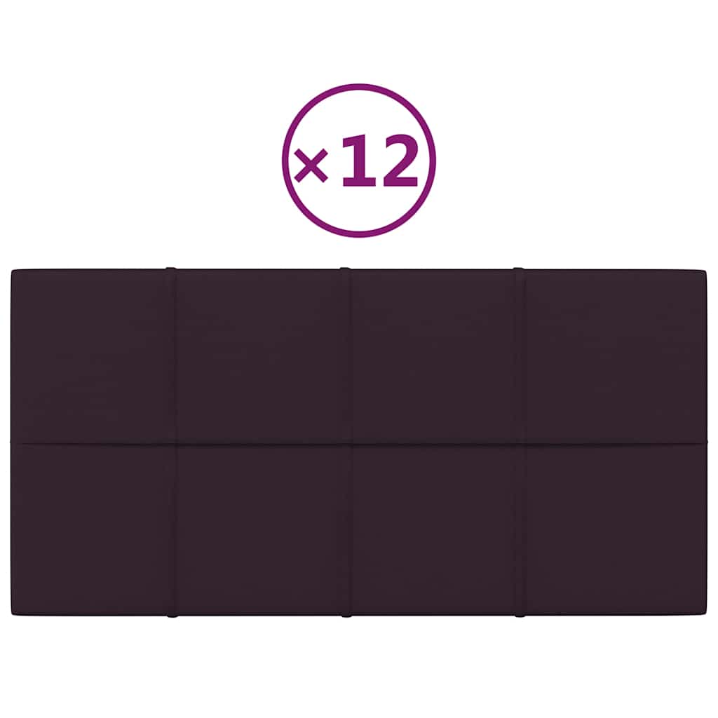 Pannelli Murali 12 pz Viola 60x30 cm in Tessuto 2,16 m² 344078