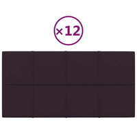 Pannelli Murali 12 pz Viola 60x30 cm in Tessuto 2,16 m² 344078