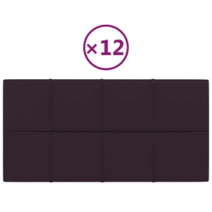 Pannelli Murali 12 pz Viola 60x30 cm in Tessuto 2,16 m² 344078