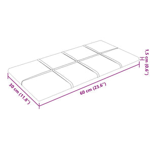 Pannelli Murali 12 pz Viola 60x30 cm in Tessuto 2,16 m² 344078