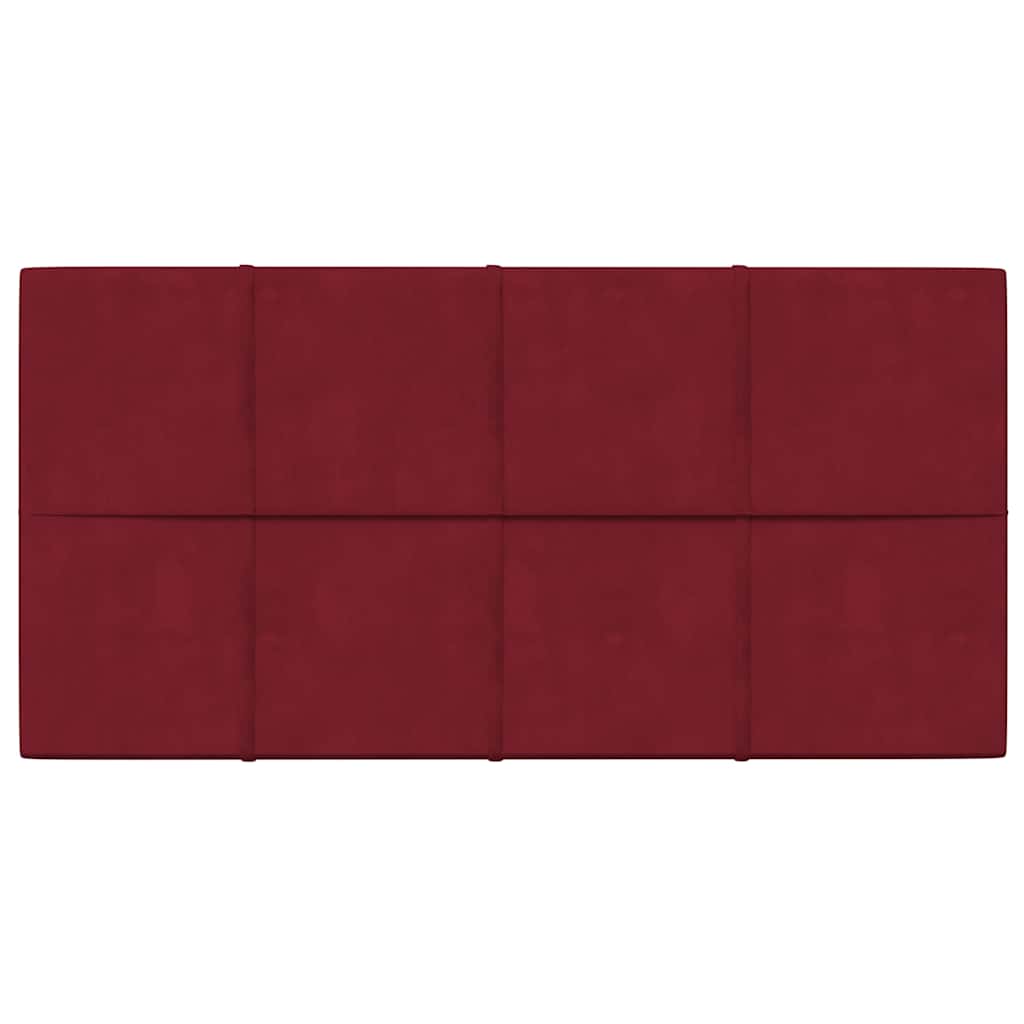 Pannelli Murali 12 pz Rosso Vino 60x30 cm in Velluto 2,16 mÂ²