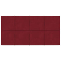 Pannelli Murali 12 pz Rosso Vino 60x30 cm in Velluto 2,16 mÂ²