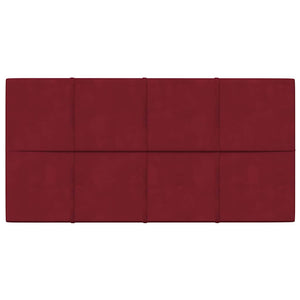 Pannelli Murali 12 pz Rosso Vino 60x30 cm in Velluto 2,16 mÂ²