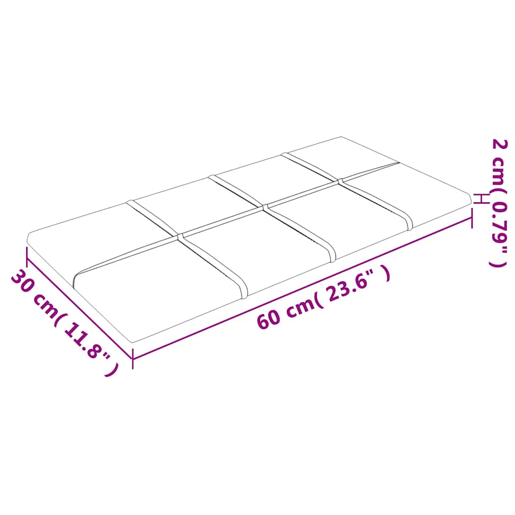 Pannelli Murali 12 pz Gialli 60x30 cm in Velluto 2,16 m² 344090