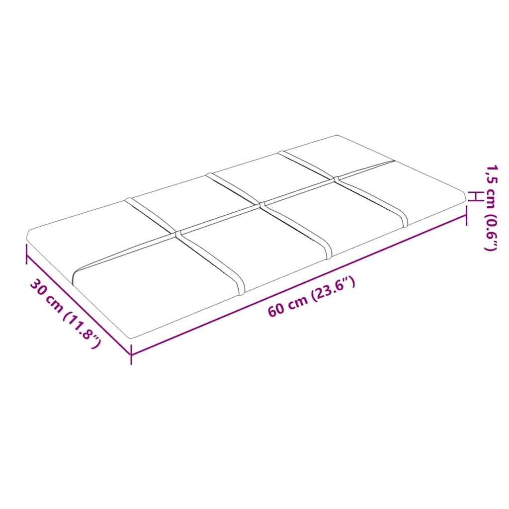 Pannelli Murali 12 pz Marroni 60x30 cm in Velluto 2,16 mÂ²