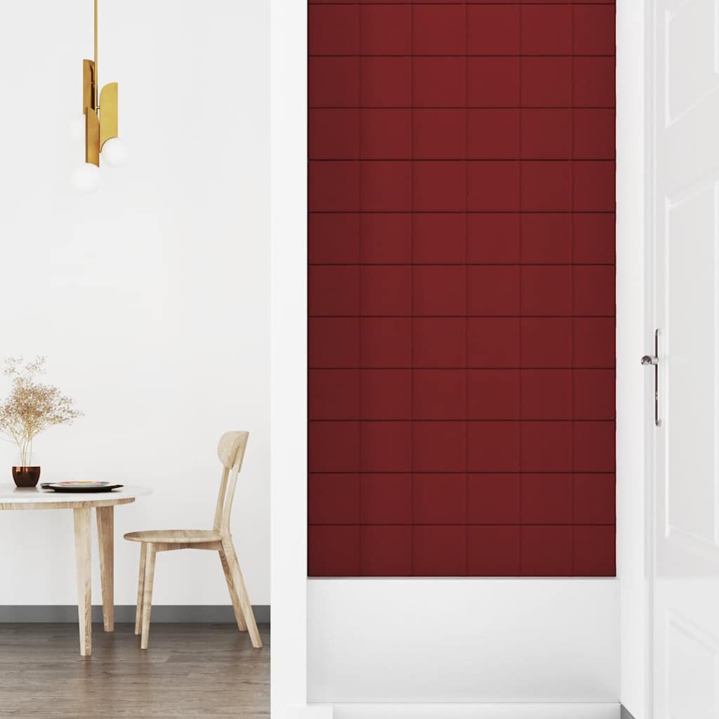Pannelli Murali 12 pz Rosso Vino 90x15 cm Tessuto 1,62 mÂ² cod mxl 25909