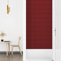 Pannelli Murali 12 pz Rosso Vino 90x15 cm Tessuto 1,62 mÂ² cod mxl 25909