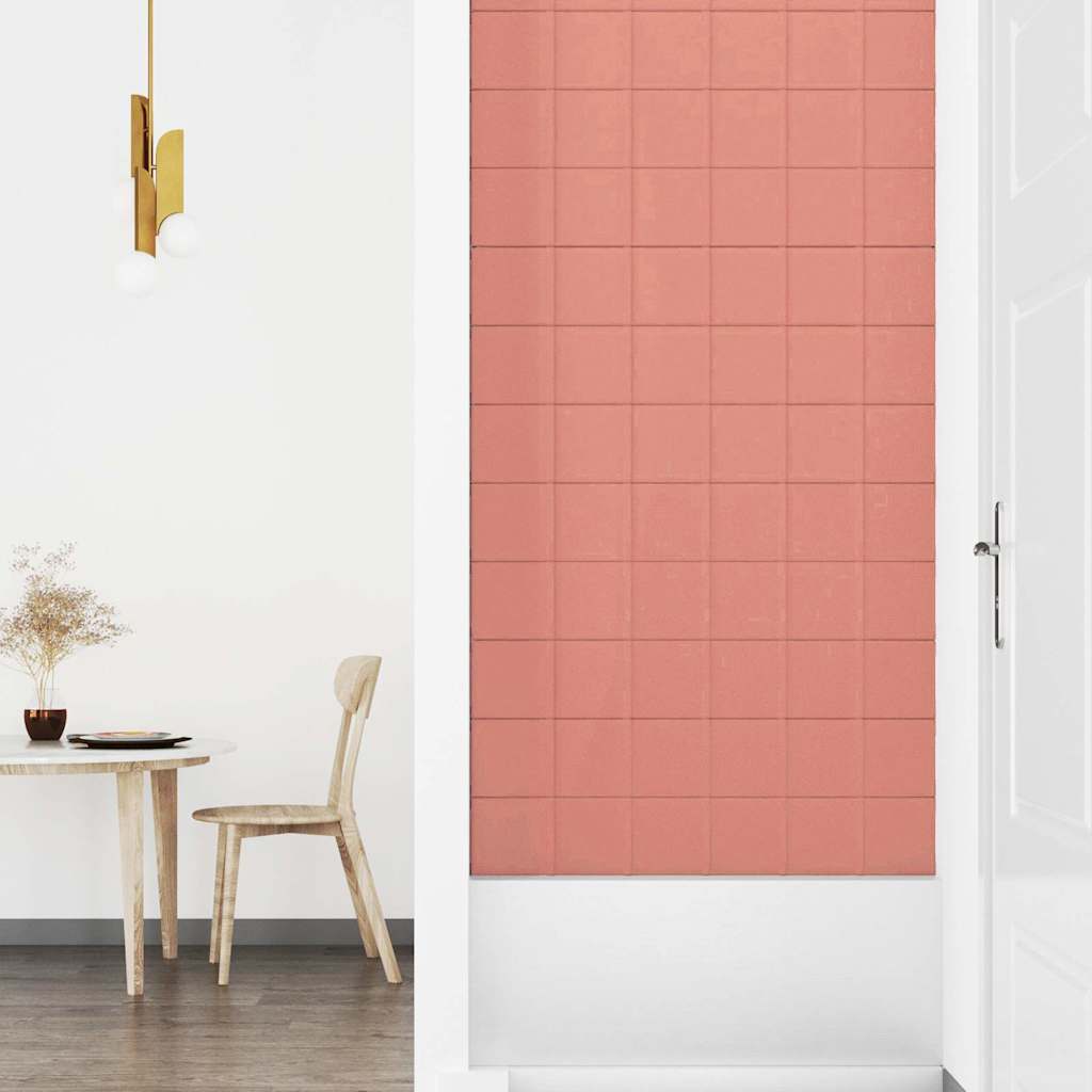 Pannelli Murali 12 pz Rosa 90x15 cm Velluto 1,62 m² 344108