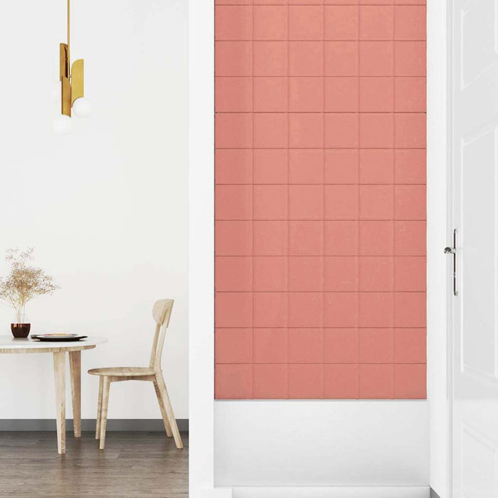 Pannelli Murali 12 pz Rosa 90x15 cm Velluto 1,62 m² 344108