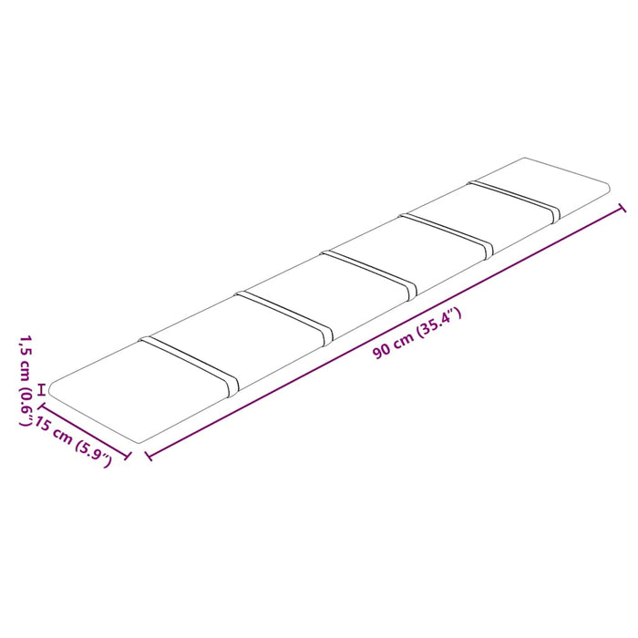 Pannelli Murali 12 pz Rosa 90x15 cm Velluto 1,62 mÂ²