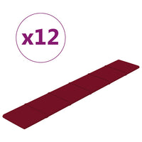 Pannelli Murali 12 pz Rosso Vino 90x15 cm Velluto 1,62 mÂ² cod mxl 25787