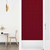 Pannelli Murali 12 pz Rosso Vino 90x15 cm Velluto 1,62 mÂ² cod mxl 25787