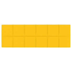 Pannelli Murali 12 pz Gialli 90x30 cm Velluto 3,24 m² 344132