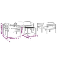 Set Divani da Giardino 7 pz con Cuscini in Alluminio Antracite 3107801
