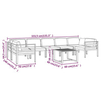 Set Divani da Giardino 8 pz con Cuscini in Alluminio Antracite 3107812