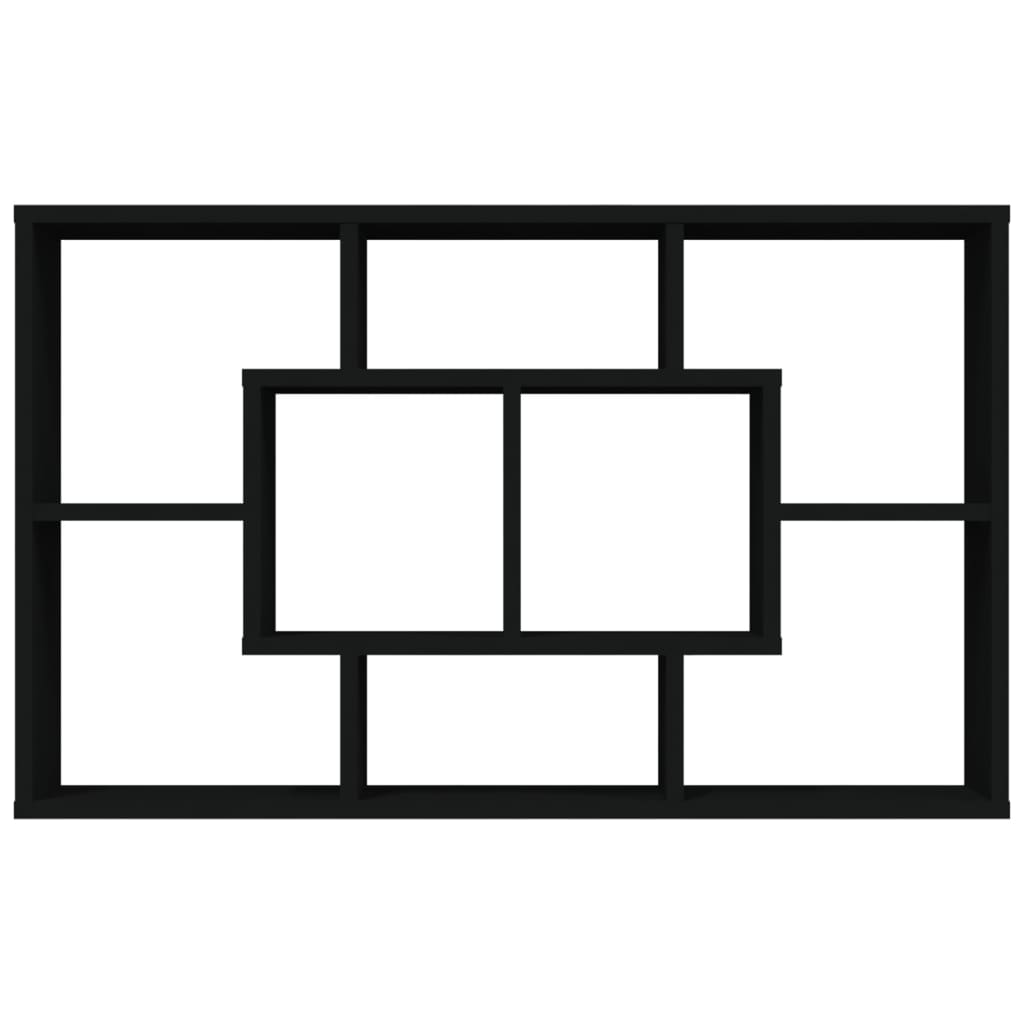 Scaffale a Parete Nero 85x16x52,5 cm in Legno Multistrato 801419