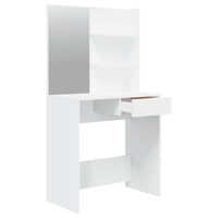 Toeletta con Specchio-Com¨°-Tavolo da trucco Bianco 74,5x40x141 cm