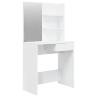 Toilette con specchio 74,5 x 40 x 141 cm bianco lucido 02_0006301