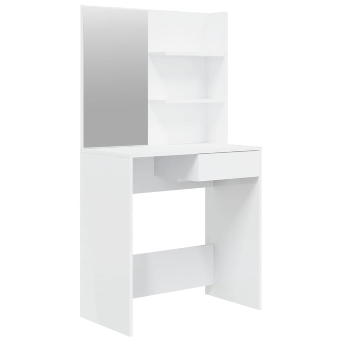Toilette con specchio 74,5 x 40 x 141 cm bianco lucido 02_0006301