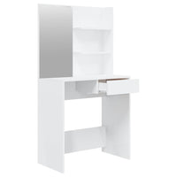 Toeletta con Specchio-Com¨°-Tavolo da trucco Bianco lucido 74,5x40x141 cm