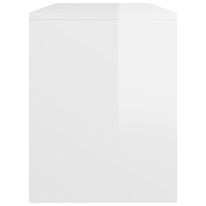 Sgabello da Toeletta Bianco Lucido 70x35x45cm Legno Multistrato 802819