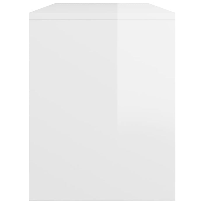 Sgabello da Toeletta Bianco Lucido 70x35x45cm Legno Multistrato 802819