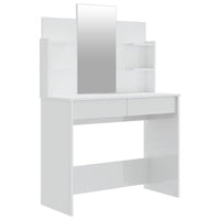 Toeletta con Specchio Bianco lucido 96x40x142 cm 802837