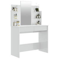 Toeletta con Specchio Bianco lucido 96x40x142 cm 802837