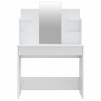 Toeletta con Specchio Bianco lucido 96x40x142 cm 802837