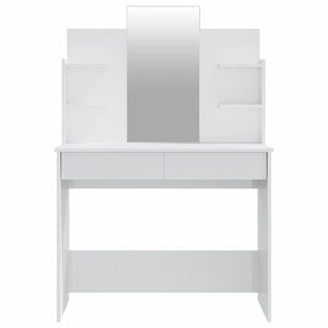 Toeletta con Specchio Bianco lucido 96x40x142 cm 802837