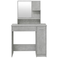 Toeletta con Specchio-Com¨°-Tavolo da trucco Grigio Cemento 86,5x35x136 cm