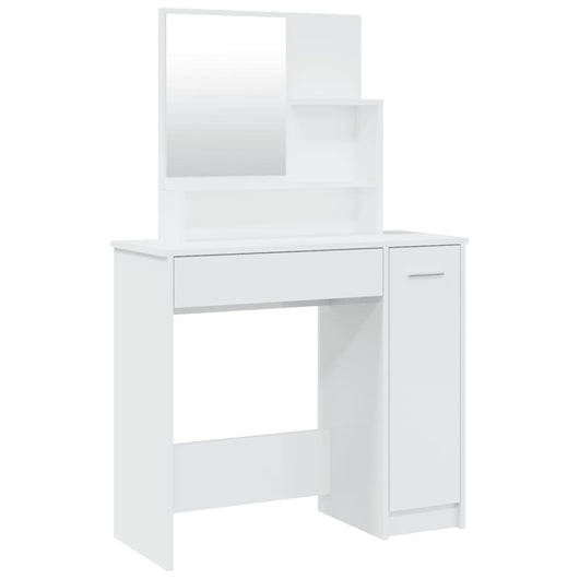 Toilette di design moderno con specchio 86,5 x 35 x 136 cm bianco lucido 02_0006394