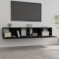 Mobili Porta TV 2 pz Neri 80x30x30 cm in Legno Multistrato 804536