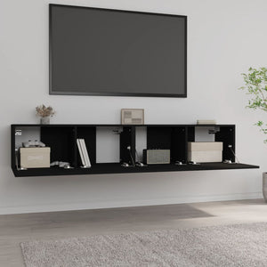 Mobili Porta TV 2 pz Neri 80x30x30 cm in Legno Multistrato 804536