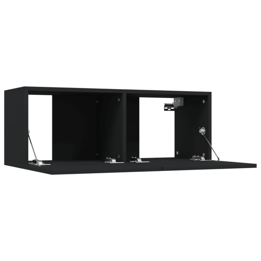 Mobili Porta TV 2 pz Neri 80x30x30 cm in Legno Multistrato 804536