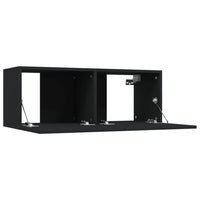 Mobili Porta TV 2 pz Neri 80x30x30 cm in Legno Multistrato 804536