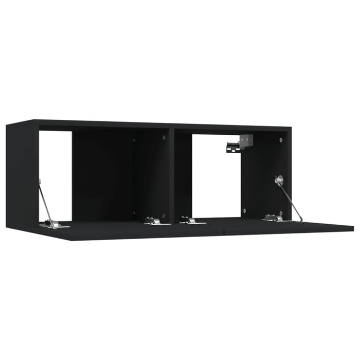 Mobili Porta TV 2 pz Neri 80x30x30 cm in Legno Multistrato 804536